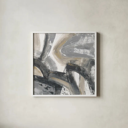 Urban Graffiti I Neutral by Silvia Vassileva. Shown in a crisp white glass frame for a clean and minimalist style. Available as an archival giclee rolled canvas, fine art paper, or poster print. SKU 68063a.