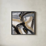 Urban Graffiti II by Silvia Vassileva. Shown in a sleek black glass frame for a contemporary gallery look. Available as an archival giclee rolled canvas, fine art paper, or poster print. SKU 65677a.