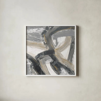 Urban Graffiti II Neutral by Silvia Vassileva. Shown in a crisp white glass frame for a clean and minimalist style. Available as an archival giclee rolled canvas, fine art paper, or poster print. SKU 68064a.