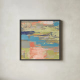 Urban Walkway II Bright by Silvia Vassileva. Shown in a sleek black glass frame for a contemporary gallery look. Available as an archival giclee rolled canvas, fine art paper, or poster print. SKU 33624a.