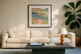 Urban Walkway II Bright by Silvia Vassileva. Displayed in a glass frame with matte in a clean modern living room. Available as an archival giclee rolled canvas, fine art paper, or poster print. SKU 33624a.