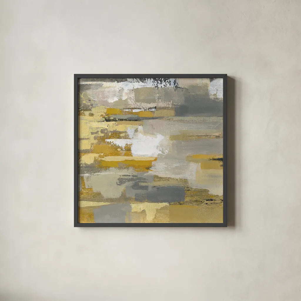 Urban Walkway III by Silvia Vassileva. Shown in a sleek black glass frame for a contemporary gallery look. Available as an archival giclee rolled canvas, fine art paper, or poster print. SKU 21598a.