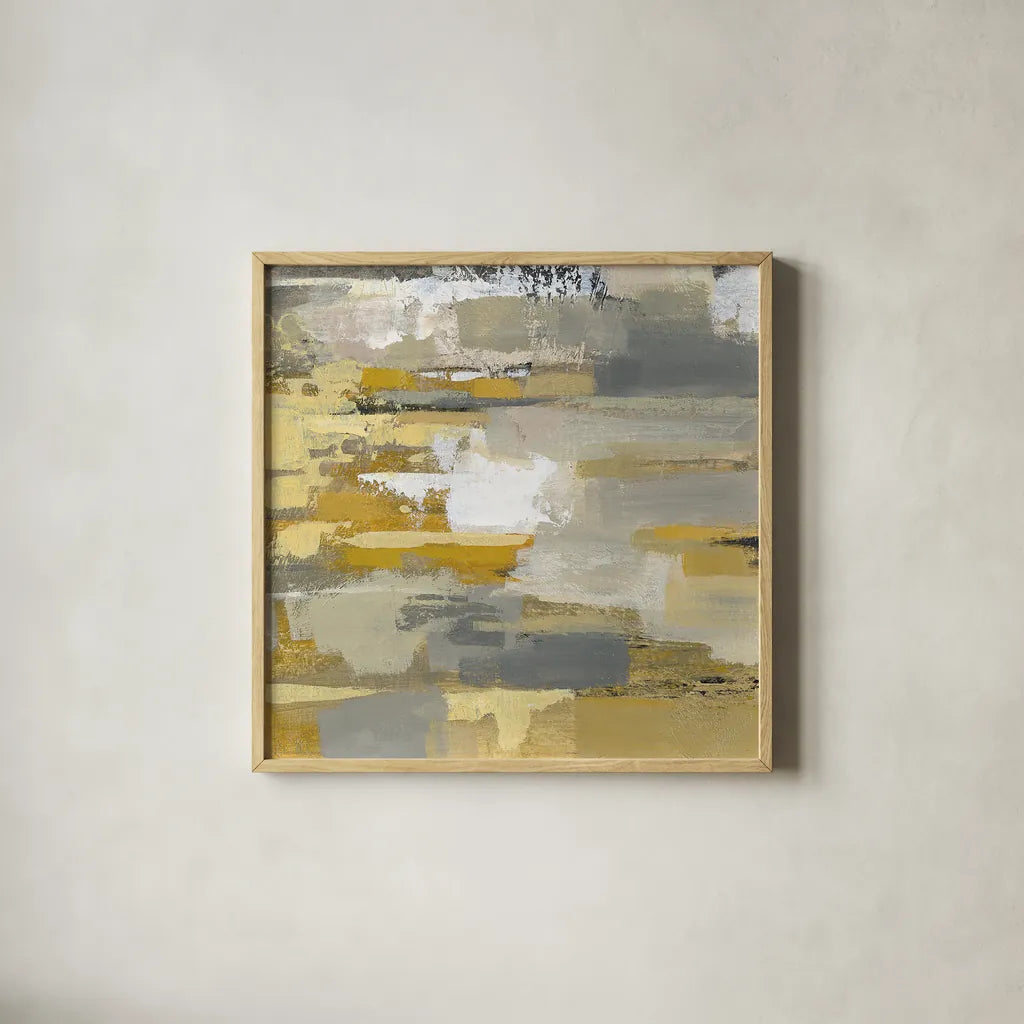 Urban Walkway III by Silvia Vassileva. Shown in a natural wood glass frame for a timeless modern aesthetic. Available as an archival giclee rolled canvas, fine art paper, or poster print. SKU 21598a.