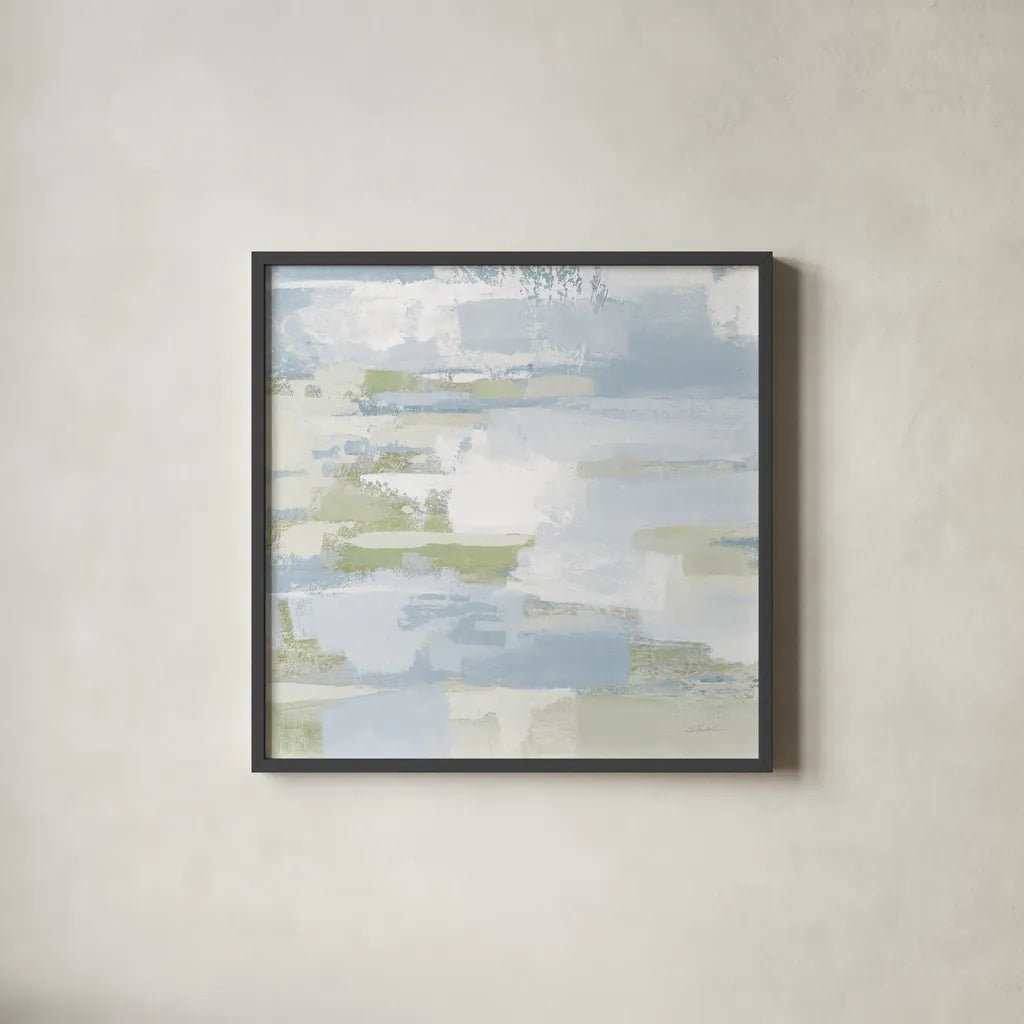 Urban Walkway III Bleached by Silvia Vassileva. Shown in a sleek black glass frame for a contemporary gallery look. Available as an archival giclee rolled canvas, fine art paper, or poster print. SKU 60292a.
