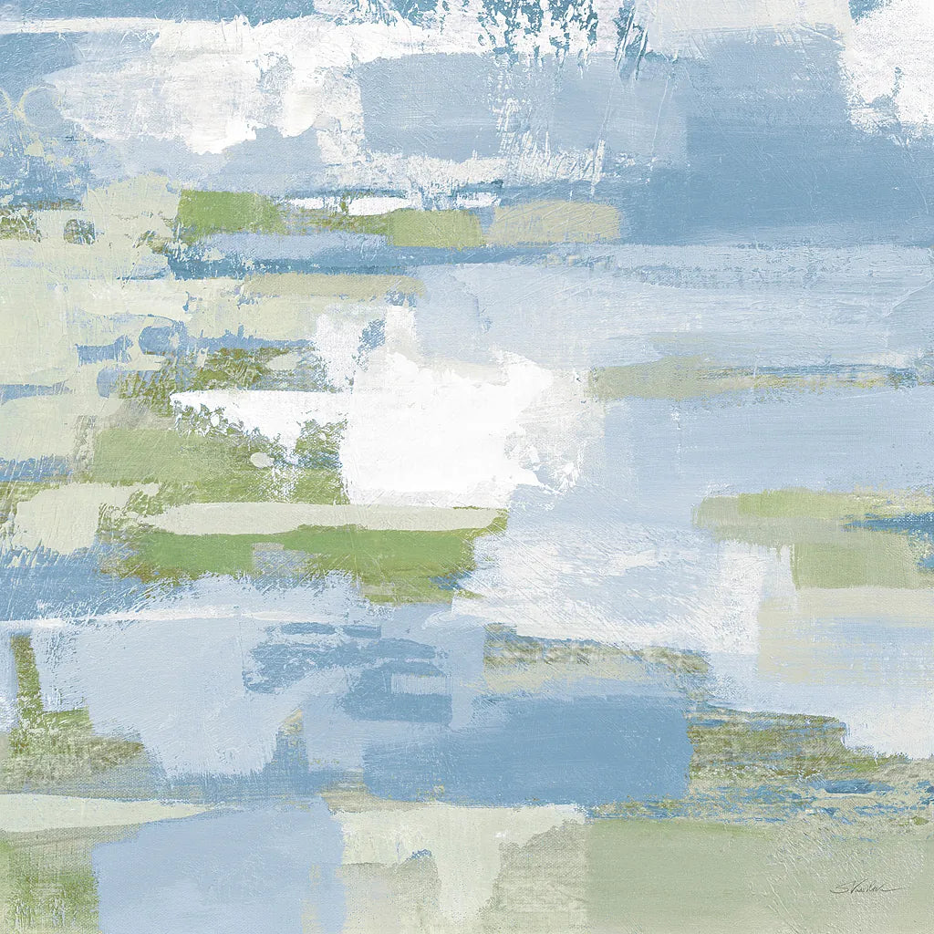 Urban Walkway III Blue and Green by Silvia Vassileva. SKU 23629a. Archival Giclee Fine art print for wall decor.