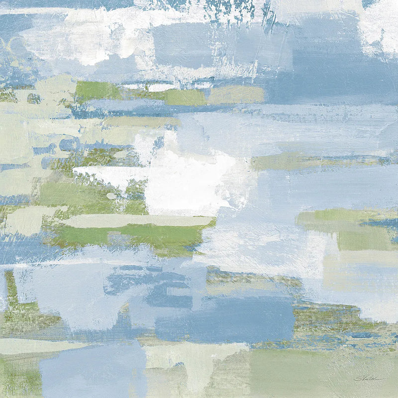 Urban Walkway III Blue and Green by Silvia Vassileva. SKU 23629a. Archival Giclee Fine art print for wall decor.