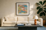 Urban Walkway III Bright by Silvia Vassileva. Displayed in a glass frame with matte in a clean modern living room. Available as an archival giclee rolled canvas, fine art paper, or poster print. SKU 33625a.