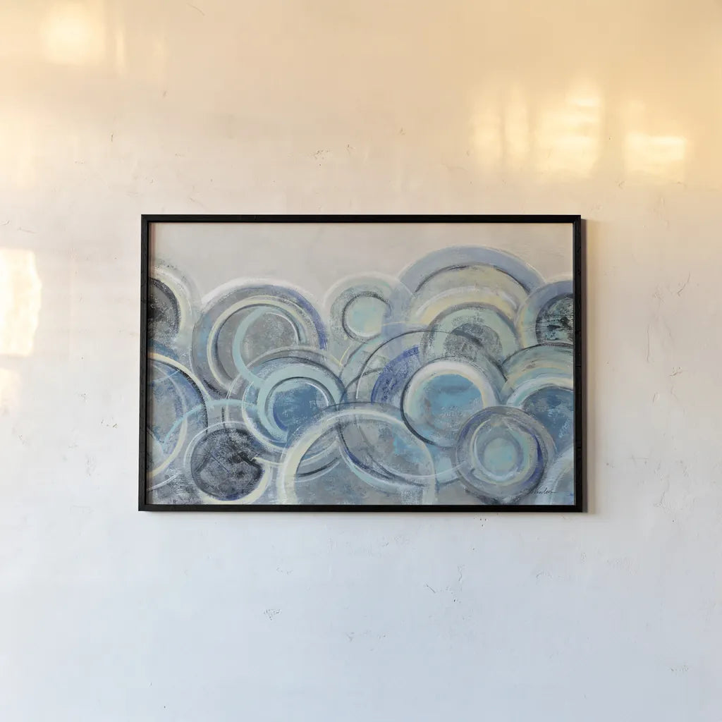 Variation Blue Grey Crop by Silvia Vassileva. shown as a paper print in a black flame. Available as a archival giclee rolled canvas, fine art paper, or poster print. SKU 35713i.