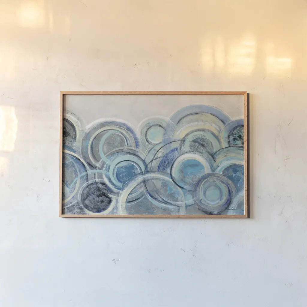 Variation Blue Grey Crop by Silvia Vassileva. shown as a paper print in a natural frame. Available as a archival giclee rolled canvas, fine art paper, or poster print. SKU 35713i.