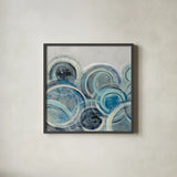 Variation Blue Grey II by Silvia Vassileva. Shown in a sleek black glass frame for a contemporary gallery look. Available as an archival giclee rolled canvas, fine art paper, or poster print. SKU 35714a.