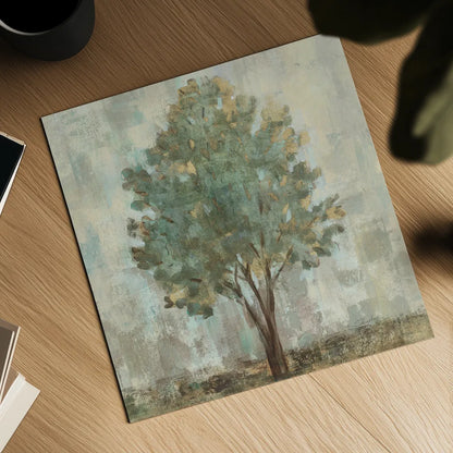 Verdi Trees II Light Green Crop by Silvia Vassileva. Shown as a detailed flat fine art print, highlighting archival giclee quality. Available as an archival giclee rolled canvas, fine art paper, or poster print. SKU 43772a.