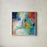 Vibrant Rainbow by Silvia Vassileva. Shown in a natural wood glass frame for a timeless modern aesthetic. Available as an archival giclee rolled canvas, fine art paper, or poster print. SKU 64154a.