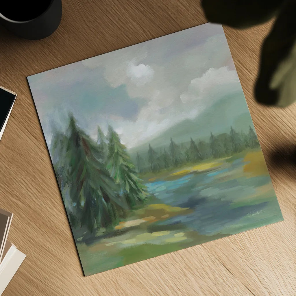 View from the Lodge by Silvia Vassileva. Shown as a detailed flat fine art print, highlighting archival giclee quality. Available as an archival giclee rolled canvas, fine art paper, or poster print. SKU 77111a.