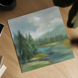 View from the Lodge by Silvia Vassileva. Shown as a detailed flat fine art print, highlighting archival giclee quality. Available as an archival giclee rolled canvas, fine art paper, or poster print. SKU 77111a.