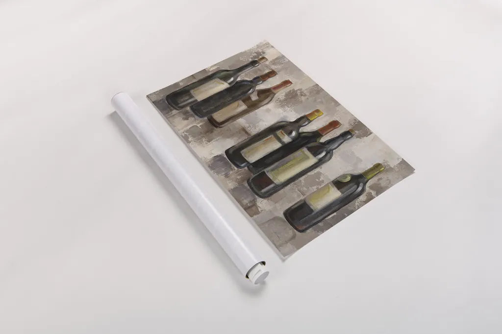 Vino Marsala no Words Gray by Silvia Vassileva. shown as a rolled paper print. Available as archival giclee rolled canvas, fine art paper, or poster print. SKU 22433i.