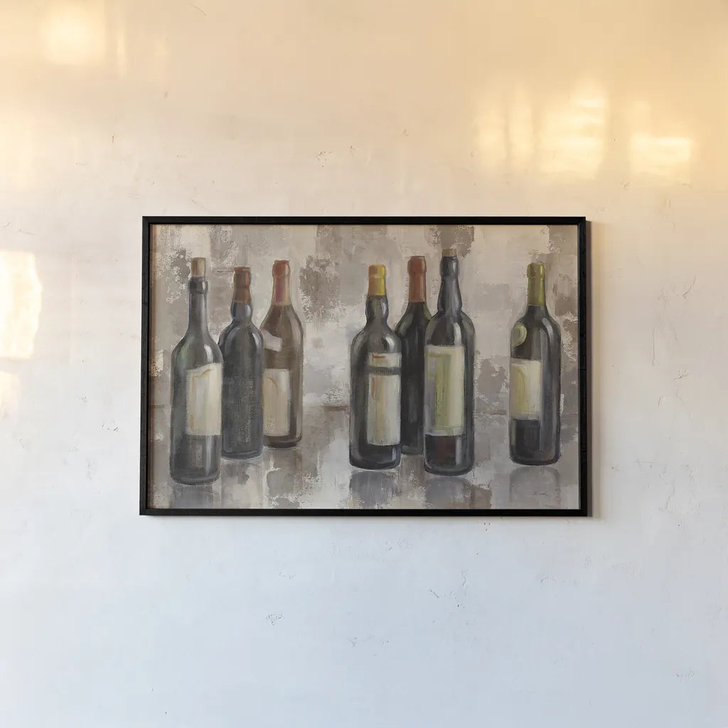 Vino Marsala no Words Gray by Silvia Vassileva. shown as a paper print in a black flame. Available as a archival giclee rolled canvas, fine art paper, or poster print. SKU 22433i.