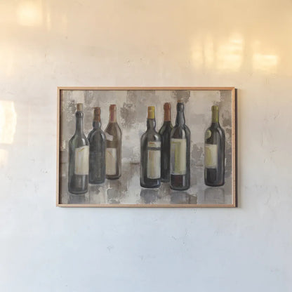 Vino Marsala no Words Gray by Silvia Vassileva. shown as a paper print in a natural frame. Available as a archival giclee rolled canvas, fine art paper, or poster print. SKU 22433i.