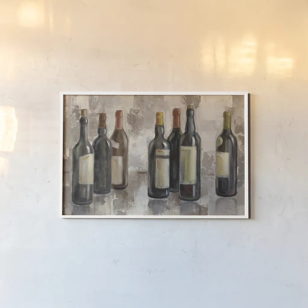 Vino Marsala no Words Gray by Silvia Vassileva. shown as a paper print in a white frame. Available as a archival giclee rolled canvas, fine art paper, or poster print. SKU 22433i.