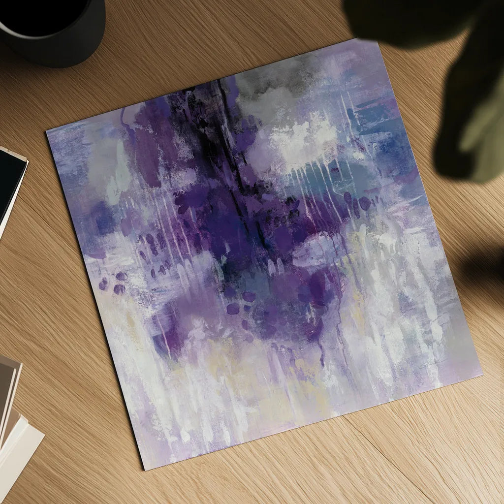 Violet Rain by Silvia Vassileva. Shown as a detailed flat fine art print, highlighting archival giclee quality. Available as an archival giclee rolled canvas, fine art paper, or poster print. SKU 40805a.