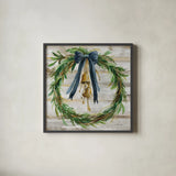 Viridian Wreath by Silvia Vassileva. Shown in a sleek black glass frame for a contemporary gallery look. Available as an archival giclee rolled canvas, fine art paper, or poster print. SKU 94674a.