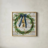 Viridian Wreath by Silvia Vassileva. Shown in a natural wood glass frame for a timeless modern aesthetic. Available as an archival giclee rolled canvas, fine art paper, or poster print. SKU 94674a.