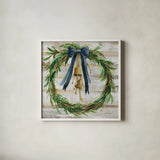 Viridian Wreath by Silvia Vassileva. Shown in a crisp white glass frame for a clean and minimalist style. Available as an archival giclee rolled canvas, fine art paper, or poster print. SKU 94674a.