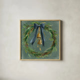 Viridian Wreath v2 by Silvia Vassileva. Shown in a natural wood glass frame for a timeless modern aesthetic. Available as an archival giclee rolled canvas, fine art paper, or poster print. SKU 101768a.