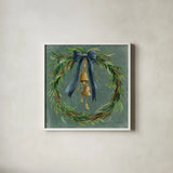 Viridian Wreath v2 by Silvia Vassileva. Shown in a crisp white glass frame for a clean and minimalist style. Available as an archival giclee rolled canvas, fine art paper, or poster print. SKU 101768a.