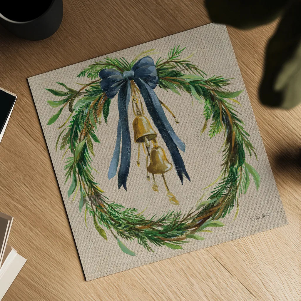 Viridian Wreath v3 by Silvia Vassileva. Shown as a detailed flat fine art print, highlighting archival giclee quality. Available as an archival giclee rolled canvas, fine art paper, or poster print. SKU 101769a.