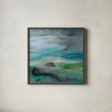 Volcano Edge by Silvia Vassileva. Shown in a sleek black glass frame for a contemporary gallery look. Available as an archival giclee rolled canvas, fine art paper, or poster print. SKU 59950a.