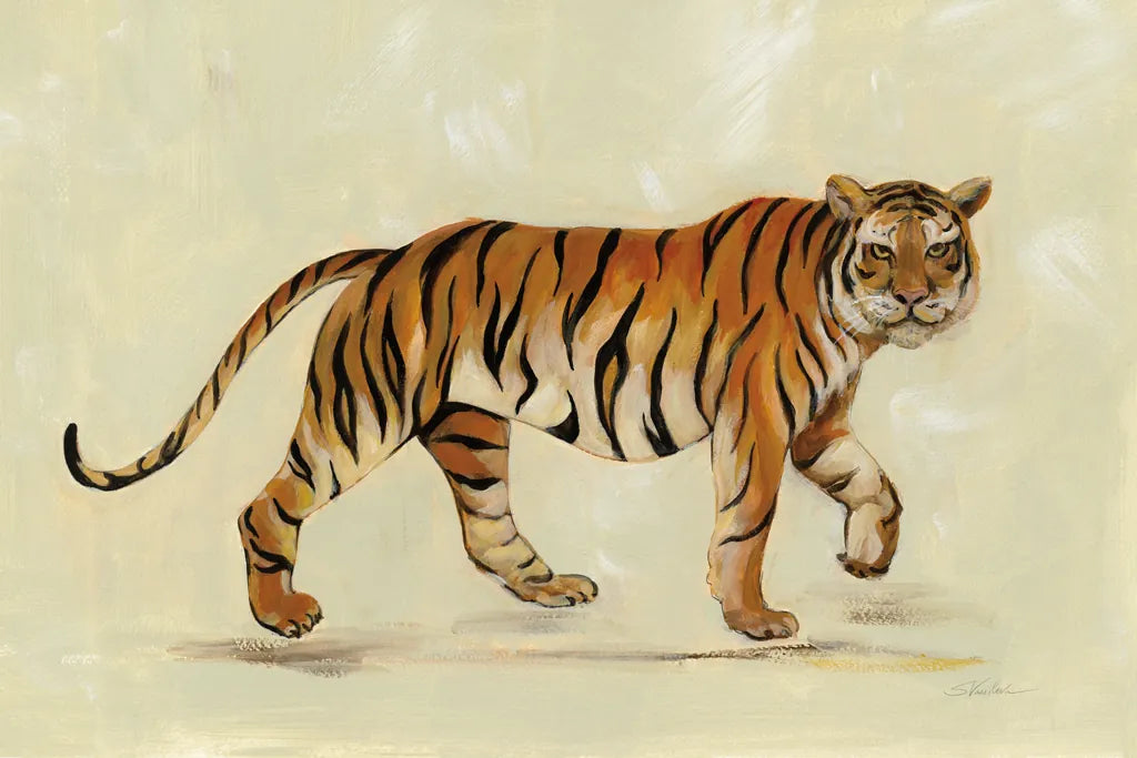 Walking Tiger by Silvia Vassileva. SKU 56801i. Archival Giclee Fine art print for wall decor.