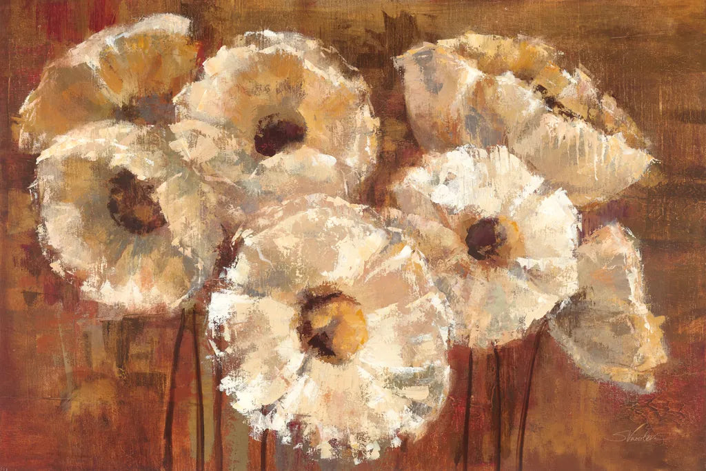 Waltzing Poppies by Silvia Vassileva. SKU 4100i. Archival Giclee Fine art print for wall decor.