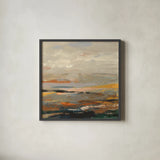 Warm Bay I by Silvia Vassileva. Shown in a sleek black glass frame for a contemporary gallery look. Available as an archival giclee rolled canvas, fine art paper, or poster print. SKU 77079a.