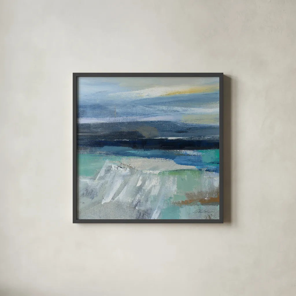 Wave Crop I by Silvia Vassileva. Shown in a sleek black glass frame for a contemporary gallery look. Available as an archival giclee rolled canvas, fine art paper, or poster print. SKU 16973a.