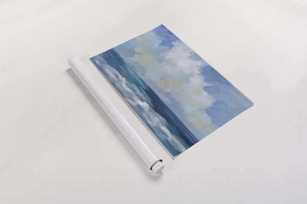 Waves and Clouds by Silvia Vassileva. shown as a rolled paper print. Available as archival giclee rolled canvas, fine art paper, or poster print. SKU 90252i.