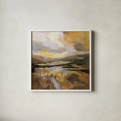 Western Sky by Silvia Vassileva. Shown in a crisp white glass frame for a clean and minimalist style. Available as an archival giclee rolled canvas, fine art paper, or poster print. SKU 83537a.