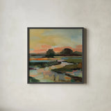 Westlake View by Silvia Vassileva. Shown in a sleek black glass frame for a contemporary gallery look. Available as an archival giclee rolled canvas, fine art paper, or poster print. SKU 103528a.