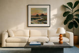 Westlake View by Silvia Vassileva. Displayed in a glass frame with matte in a clean modern living room. Available as an archival giclee rolled canvas, fine art paper, or poster print. SKU 103528a.