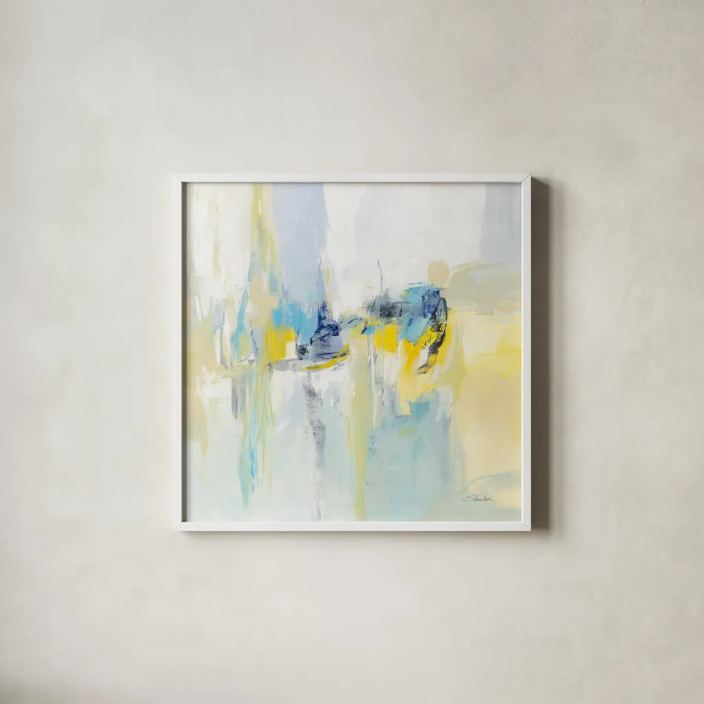 Wheat Field by Silvia Vassileva. Shown in a crisp white glass frame for a clean and minimalist style. Available as an archival giclee rolled canvas, fine art paper, or poster print. SKU 78731a.