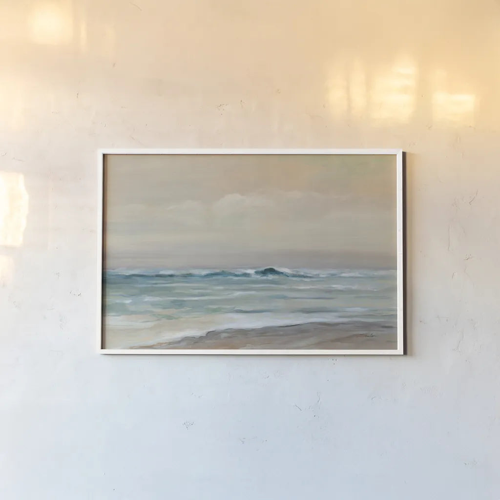 Whispering Ocean Waves by Silvia Vassileva. shown as a paper print in a white frame. Available as a archival giclee rolled canvas, fine art paper, or poster print. SKU 69142i.