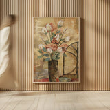 White Roses and Celadon Cup Crop by Silvia Vassileva. shown as over sized large wall art. Available as an archival giclee rolled canvas, fine art paper, or poster print. SKU 9551h.