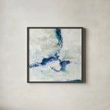 White and Blue by Silvia Vassileva. Shown in a sleek black glass frame for a contemporary gallery look. Available as an archival giclee rolled canvas, fine art paper, or poster print. SKU 26345a.