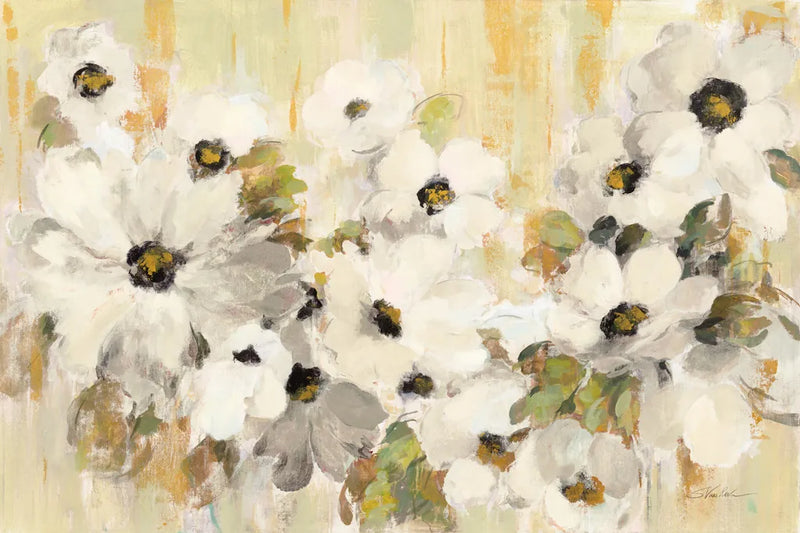 White and Green Bloom by Silvia Vassileva. SKU 68830i. Archival Giclee Fine art print for wall decor.