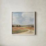 Wide Fields Triptych II by Silvia Vassileva. Shown in a crisp white glass frame for a clean and minimalist style. Available as an archival giclee rolled canvas, fine art paper, or poster print. SKU 98688a.