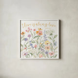 Wild Bloom II Religious by Silvia Vassileva. Shown in a crisp white glass frame for a clean and minimalist style. Available as an archival giclee rolled canvas, fine art paper, or poster print. SKU 99217a.