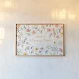 Wild Bloom IV Religious by Silvia Vassileva. shown as a paper print in a natural frame. Available as a archival giclee rolled canvas, fine art paper, or poster print. SKU 99219i.