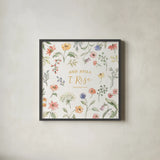 Wild Bloom V Religious by Silvia Vassileva. Shown in a sleek black glass frame for a contemporary gallery look. Available as an archival giclee rolled canvas, fine art paper, or poster print. SKU 99220a.