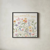 Wild Blooms II by Silvia Vassileva. Shown in a sleek black glass frame for a contemporary gallery look. Available as an archival giclee rolled canvas, fine art paper, or poster print. SKU 98865a.