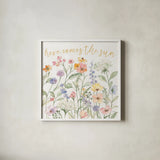 Wild Blooms II by Silvia Vassileva. Shown in a crisp white glass frame for a clean and minimalist style. Available as an archival giclee rolled canvas, fine art paper, or poster print. SKU 98865a.