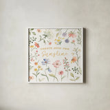 Wild Blooms VI by Silvia Vassileva. Shown in a crisp white glass frame for a clean and minimalist style. Available as an archival giclee rolled canvas, fine art paper, or poster print. SKU 98869a.